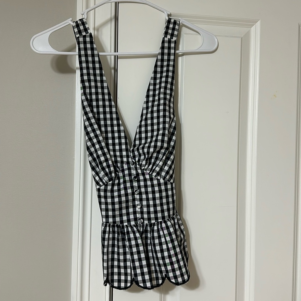 Xs gingham print top